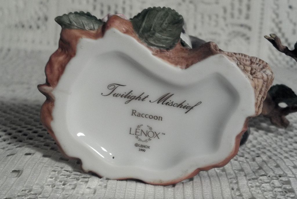 Lenox Woodland Animals 1990 Twilight Mischief Raccoon Lenox Woodland Animals 1990 Twilight Mischief Raccoon