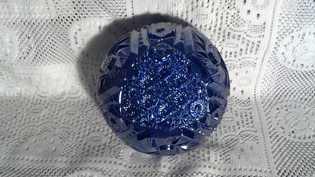 L.E. Smith Comet in the Stars Blue (Purple) Carnival Glass Bowl L.E. Smith Comet in the Stars Blue (Purple) Carnival Glass Bowl