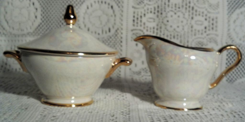 Item ID: Pearl Lustre Suger & Creamer In Shop's Backroom Item ID: Pearl Lustre Suger & Creamer In Shop's Backroom