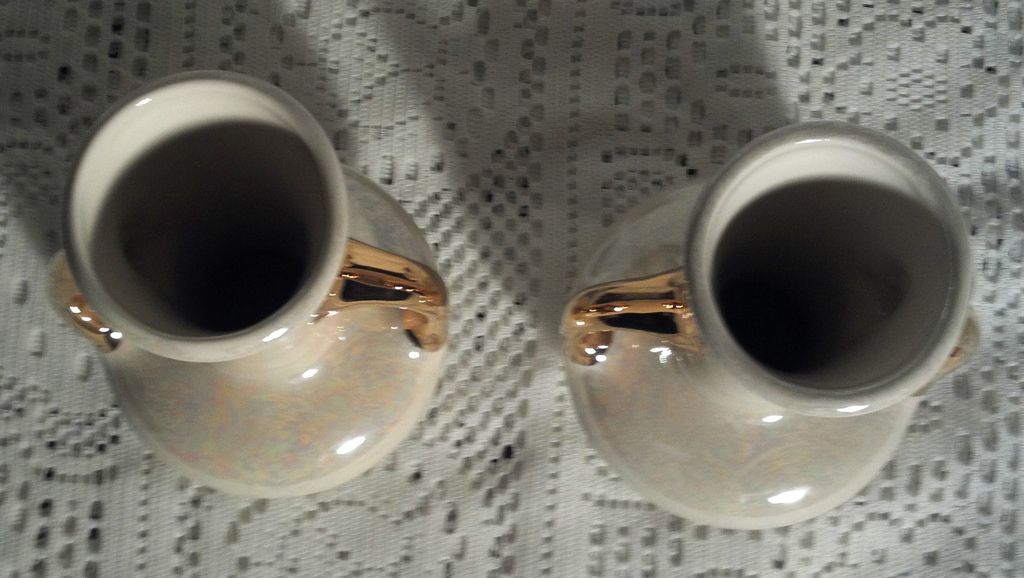 Pearl Lustre Ware Vases (Pair) in Perfect Condition Pearl Lustre Ware Vases (Pair) in Perfect Condition