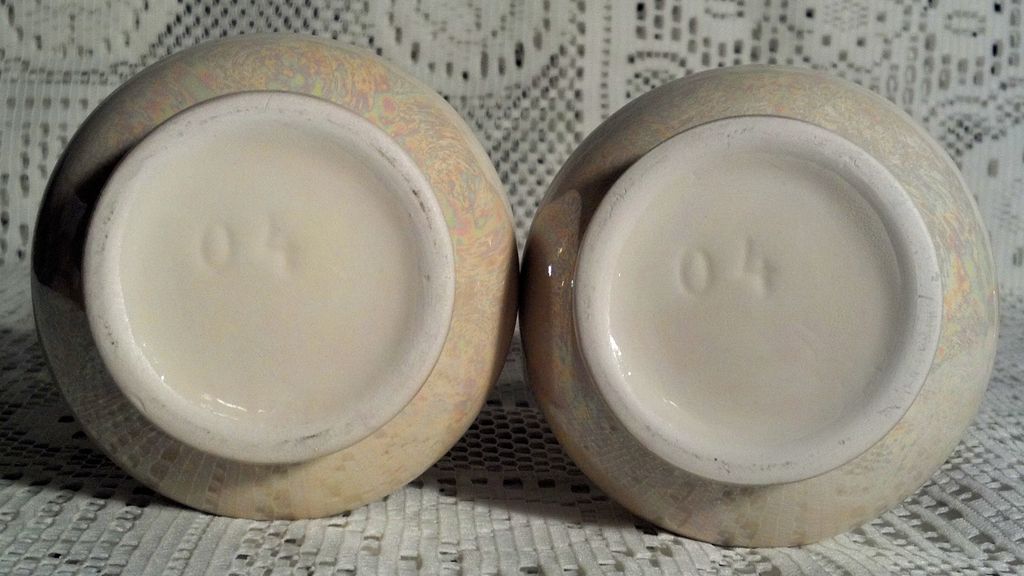 Pearl Lustre Ware Vases (Pair) in Perfect Condition Pearl Lustre Ware Vases (Pair) in Perfect Condition