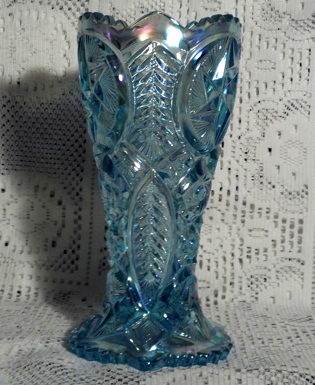 Item ID: Smith Ohio Star Blue Vase In Shop's Backroom Item ID: Smith Ohio Star Blue Vase In Shop's Backroom