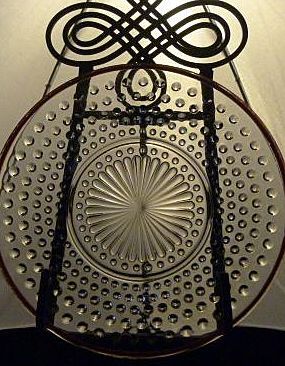 One Red Trimmed Hobnail Depression Glass 8 1/2" Sandwich Plate One Red Trimmed Hobnail Depression Glass 8 1/2" Sandwich Plate