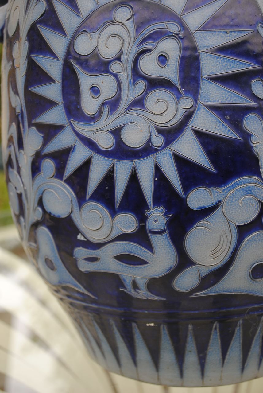 Exuberant Incised Crock With Deer, Hearts, Birds ...Betschdorf, Alsace Region France Exuberant Incised Crock With Deer, Hearts, Birds ...Betschdorf, Alsace Region France