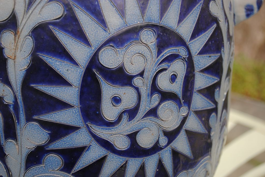 Exuberant Incised Crock With Deer, Hearts, Birds ...Betschdorf, Alsace Region France Exuberant Incised Crock With Deer, Hearts, Birds ...Betschdorf, Alsace Region France