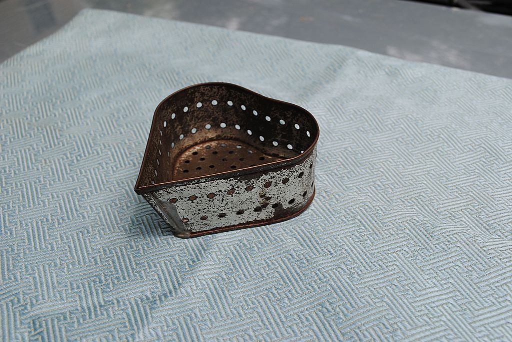 French Heart-Shaped Tin Cheese Mold...Circa 1890-1910 French Heart-Shaped Tin Cheese Mold...Circa 1890-1910