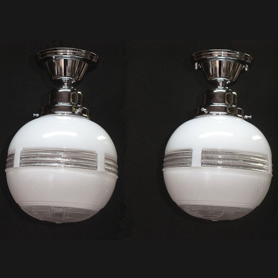 Pair Larger 1930s - 40s Mid Century Globes Pair Larger 1930s - 40s Mid Century Globes