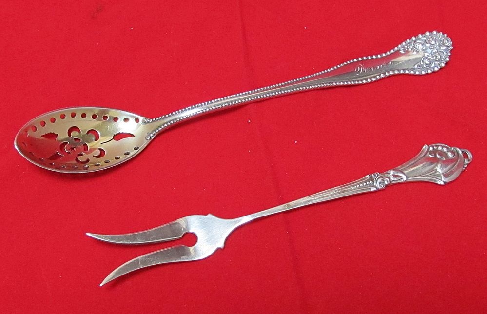Sterling Olive Fork & Sifter Spoon Sterling Olive Fork & Sifter Spoon