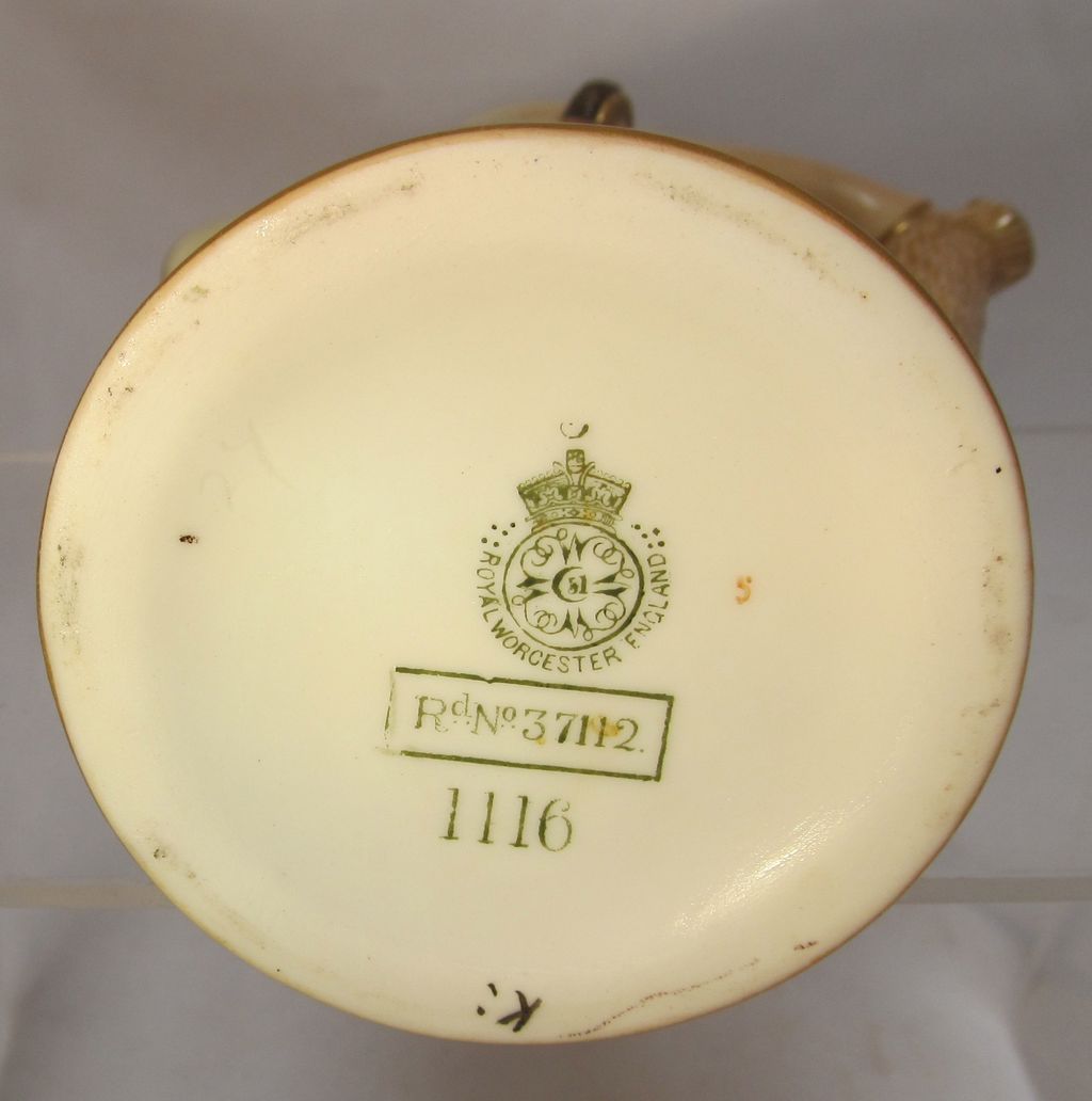 Royal Worcester Blush Ivory Ewer Dated 1896 Royal Worcester Blush Ivory Ewer Dated 1896