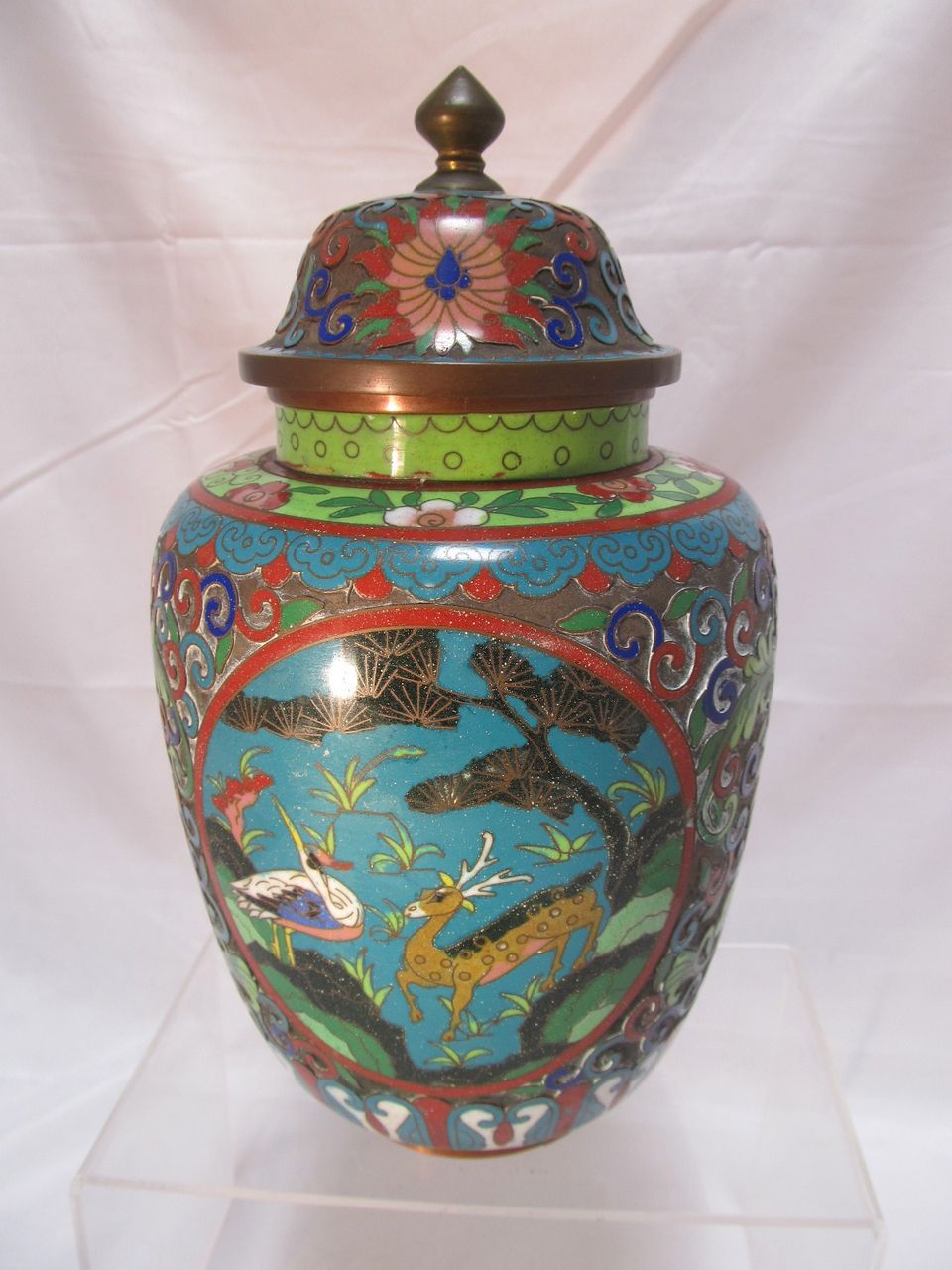 Chinese Cloisonne Covered Jar from thesteffencollection on Ruby Lane