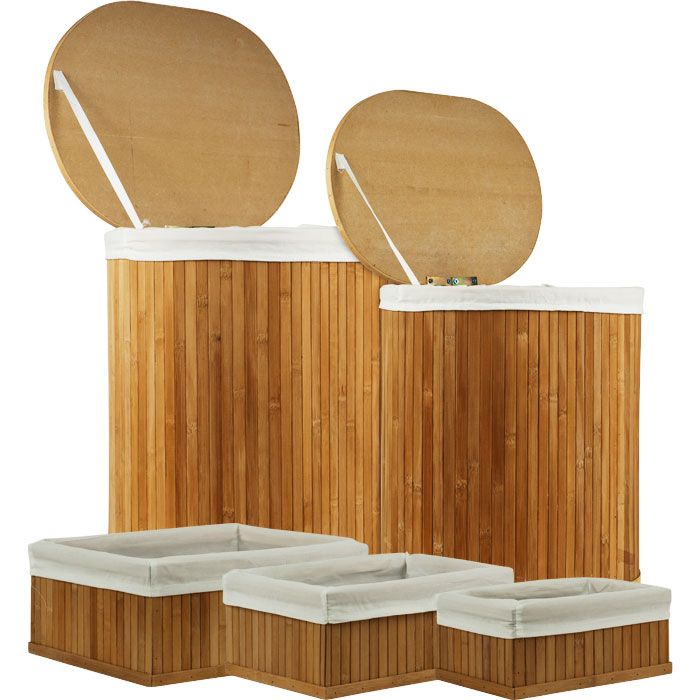 Set of 5 Bamboo Hampers and Baskets by Trademark Home Product ID: 7410651 Set of 5 Bamboo Hampers and Baskets by Trademark Home Product ID: 7410651
