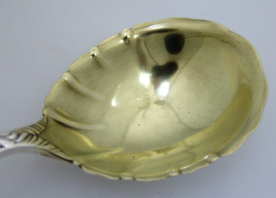 Heraldic Berry Spoon Whiting Sterling Silver 1880 Heraldic Berry Spoon Whiting Sterling Silver 1880