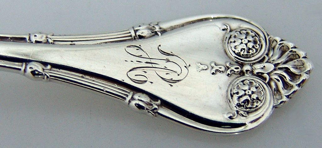 Empire Small Berry Spoon 7 1/2" Whiting Sterling Silver 1892 Empire Small Berry Spoon 7 1/2" Whiting Sterling Silver 1892