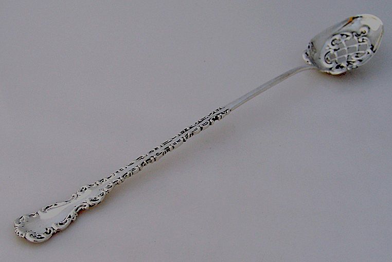 Louis XV Olive Spoon Pierced Long Handle 1891 Whiting Sterling SIlver Louis XV Olive Spoon Pierced Long Handle 1891 Whiting Sterling SIlver