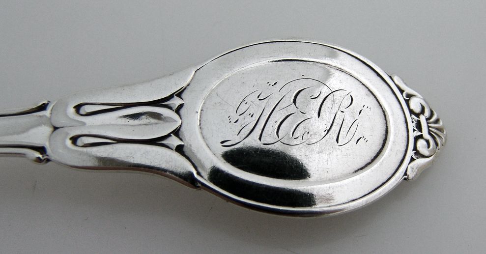 Durgin Medallion Coin Silver Table Spoon 1865 Durgin Medallion Coin Silver Table Spoon 1865