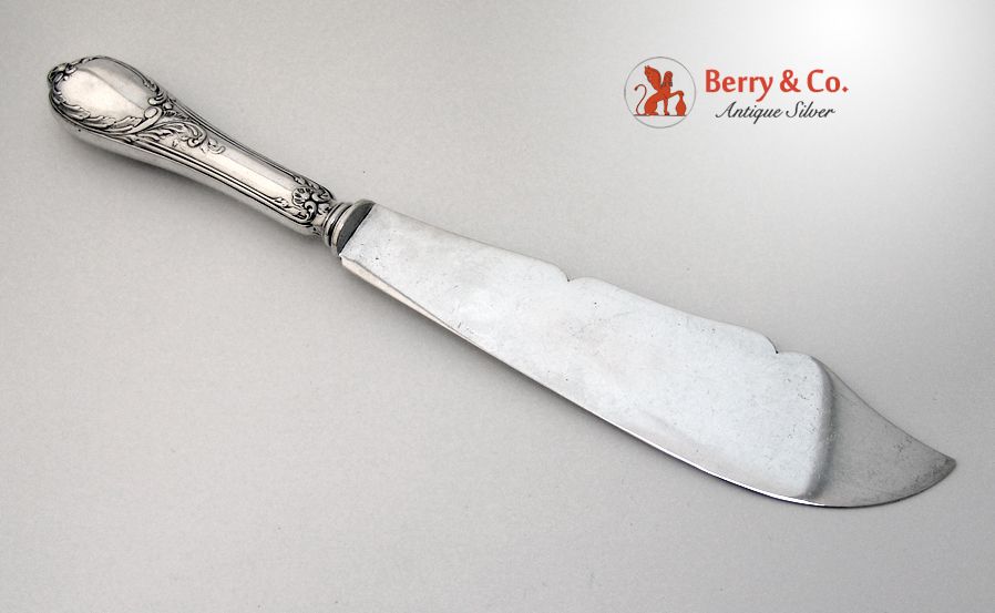 Fish Serving Knife Austrian 800 Silver Standard Vienna Austria 1890 Monogram Baronial Crown TG Fish Serving Knife Austrian 800 Silver Standard Vienna Austria 1890 Monogram Baronial Crown TG