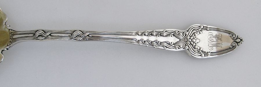 Broom Corn Tiffany Salad Serving Set Sterling Silver 1890 Monogram HJM Broom Corn Tiffany Salad Serving Set Sterling Silver 1890 Monogram HJM