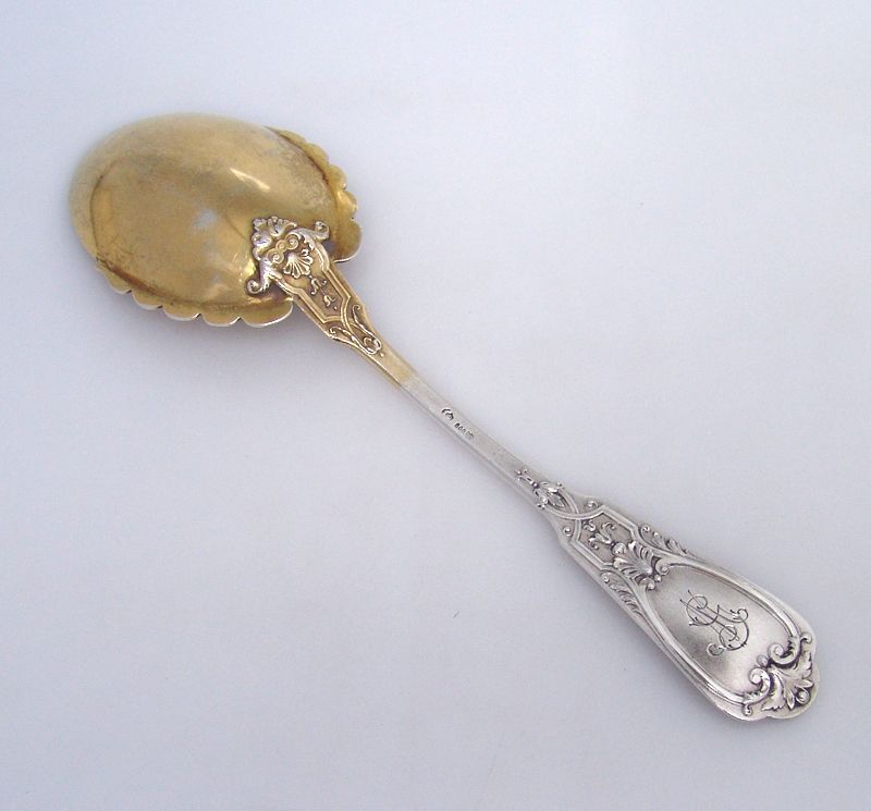 Bruckamnn Ornate Serving Spoon 800 Standard Silver 1890 Bruckamnn Ornate Serving Spoon 800 Standard Silver 1890