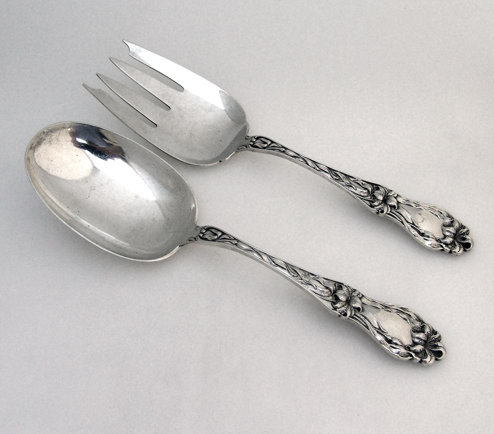 Lily Frank Whiting Salad Set Sterling Silver 1935 No Monograms Lily Frank Whiting Salad Set Sterling Silver 1935 No Monograms