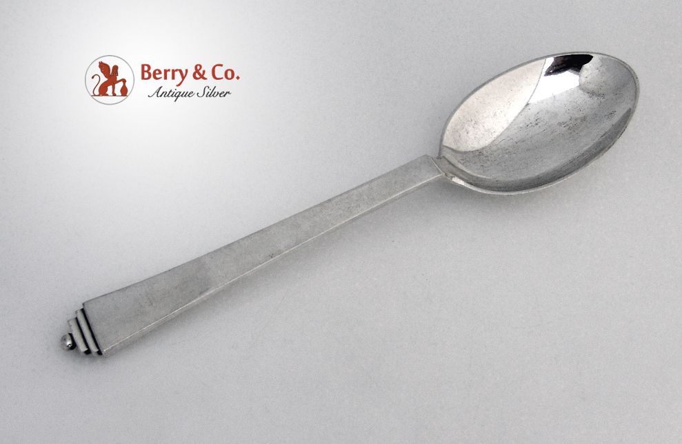 Pyramid Serving Spoon George Jensen 1931 830 Silver Denmark Pyramid Serving Spoon George Jensen 1931 830 Silver Denmark