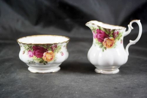 Royal Albert Fine China Small Cream & Sugar Old Country Roses Royal Albert Fine China Small Cream & Sugar Old Country Roses
