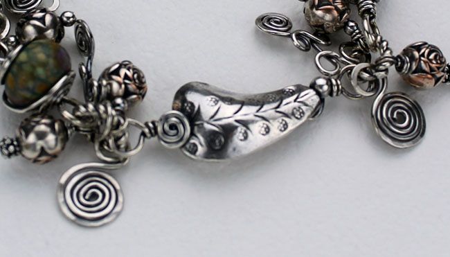 Sterling Silver Small Leaf Treasure Bracelet Sterling Silver Small Leaf Treasure Bracelet