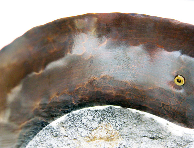 Solid Copper Cuff with Fold Formed Riveted Strip Solid Copper Cuff with Fold Formed Riveted Strip
