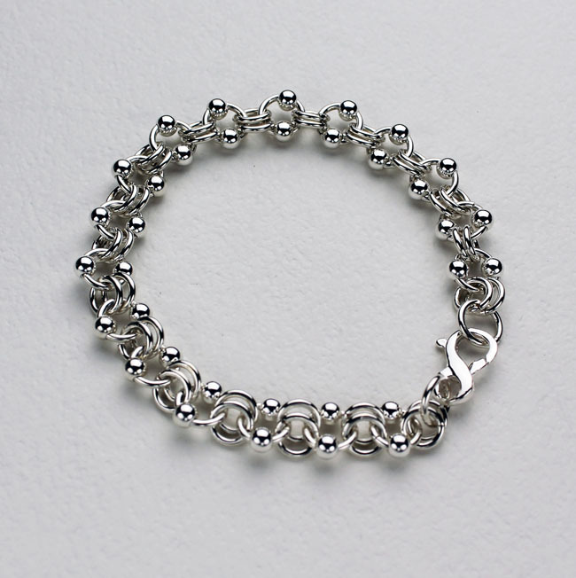 Sterling Silver-Filled Chain Maille Beaded Bracelet Sterling Silver-Filled Chain Maille Beaded Bracelet