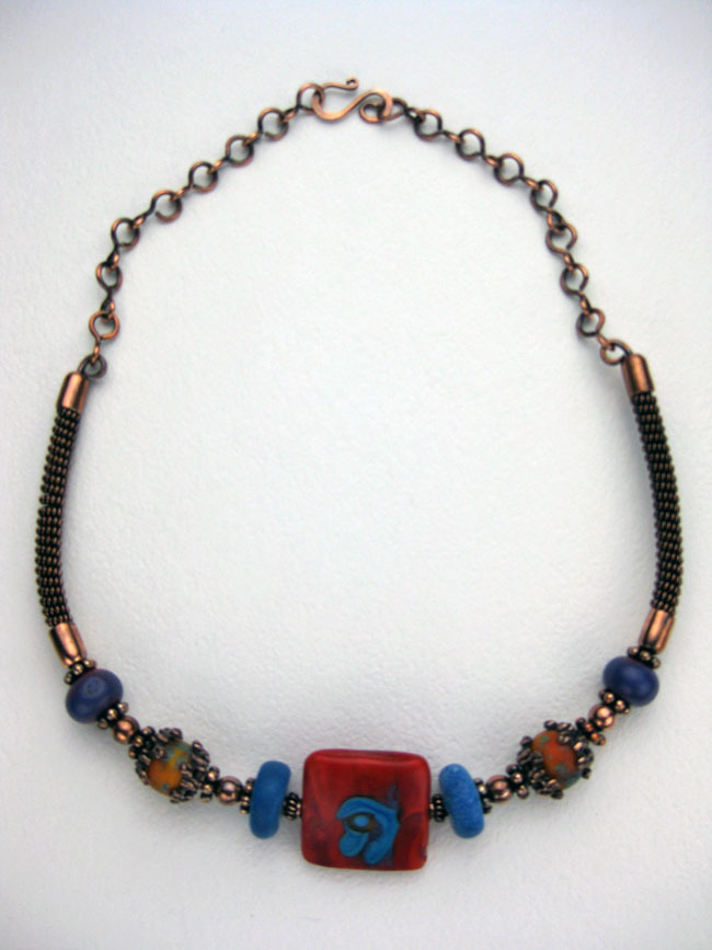 Copper Artisan Lampwork Choker Copper Artisan Lampwork Choker