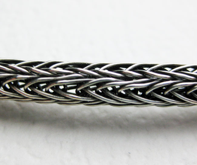 Silver and Copper Pendant with Viking Knit Chain Silver and Copper Pendant with Viking Knit Chain