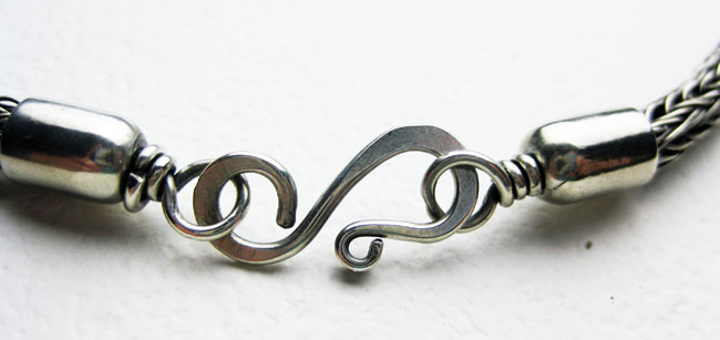 Silver and Copper Pendant with Viking Knit Chain Silver and Copper Pendant with Viking Knit Chain