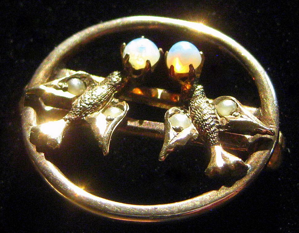 Dove Esprit Brooch, Antique Victorian 10k Gold, Pearl & Opal Dove Esprit Brooch, Antique Victorian 10k Gold, Pearl & Opal
