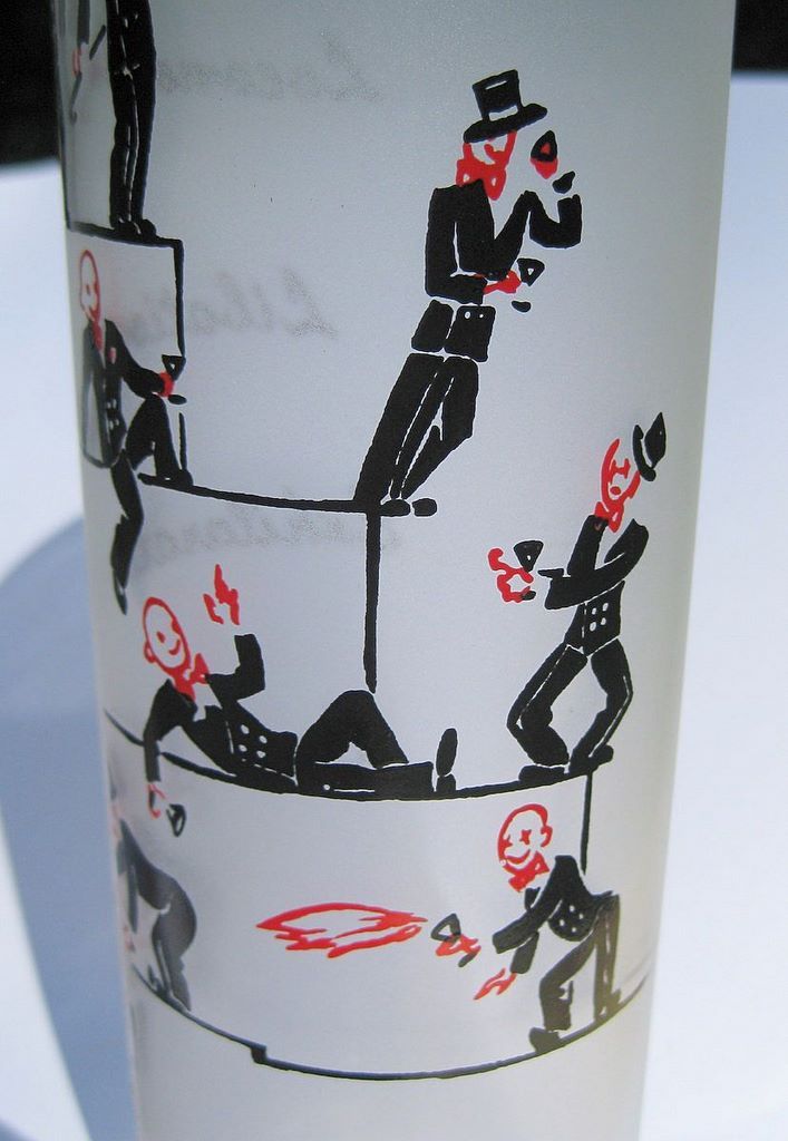 Tom Collins Glasses Illustrated Stages of Inebriation Tom Collins Glasses Illustrated Stages of Inebriation