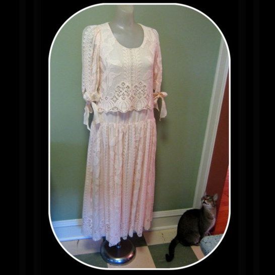Vintage Lace Dress, Edwardian Revival, Wedding / Party, Designer Boho Vintage Lace Dress, Edwardian Revival, Wedding / Party, Designer Boho