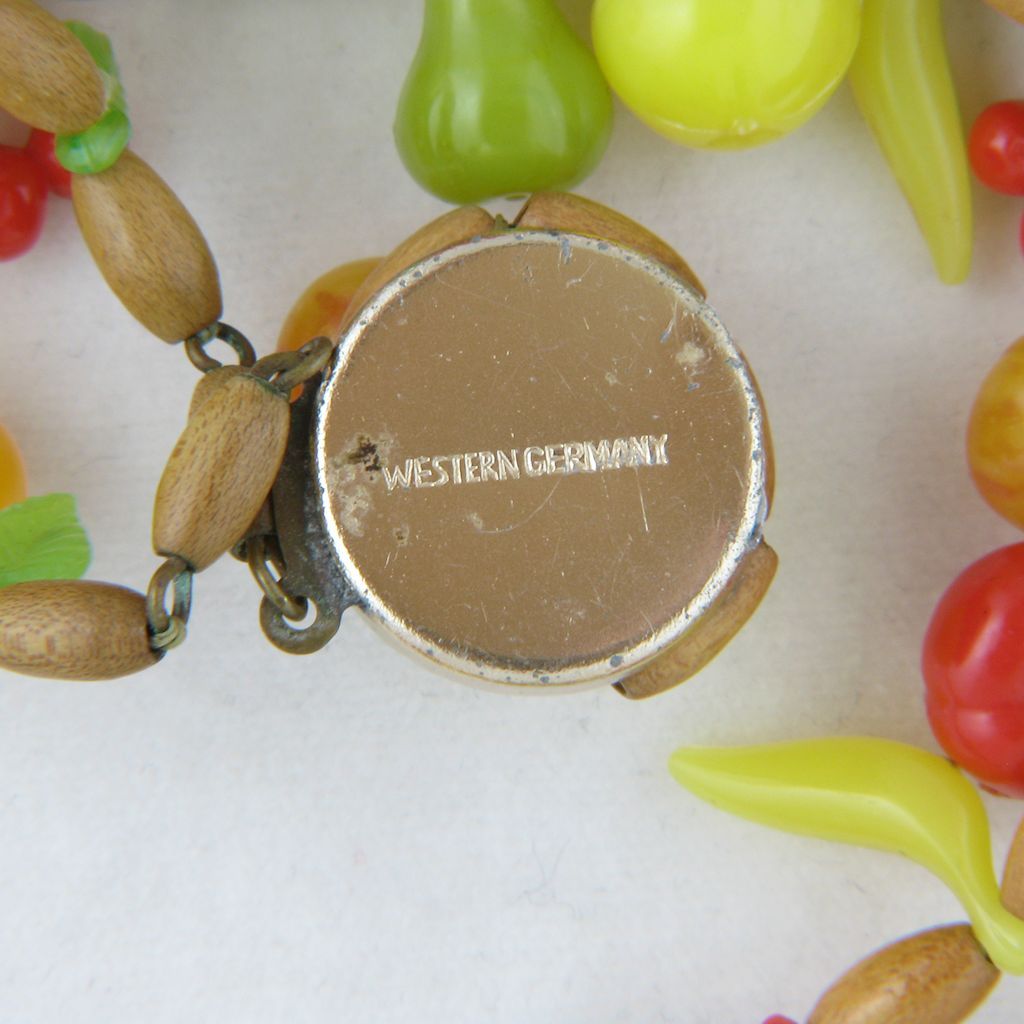 2-Strand Tutti-Frutti Wooden Bead Necklace W Germany 2-Strand Tutti-Frutti Wooden Bead Necklace W Germany