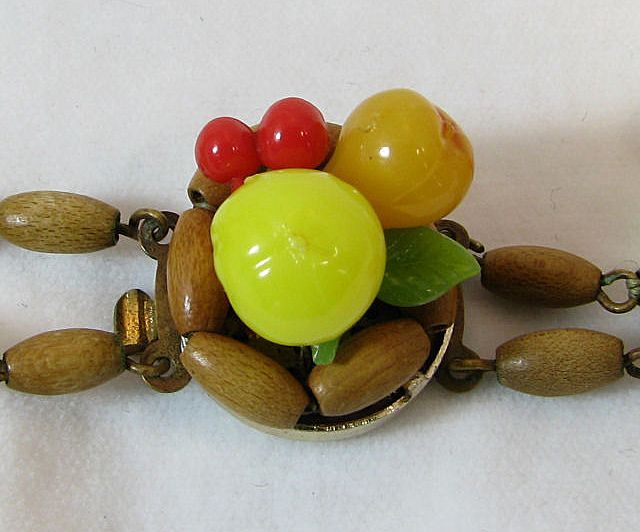 2-Strand Tutti-Frutti Wooden Bead Necklace W Germany 2-Strand Tutti-Frutti Wooden Bead Necklace W Germany
