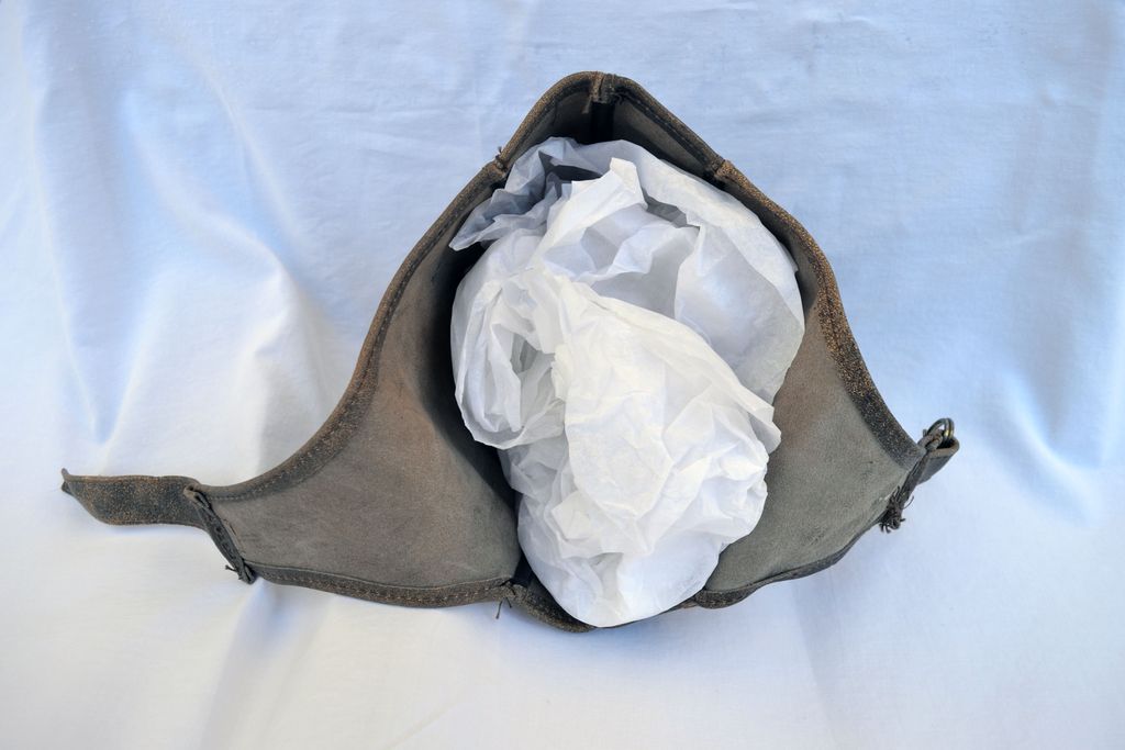 Vintage Leather Flight Cap Distressed Leather Look Vintage Leather Flight Cap Distressed Leather Look