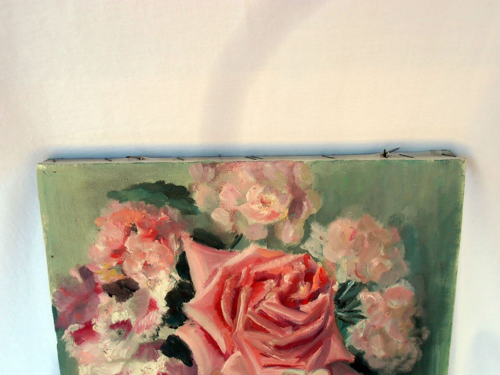 Vintage Shabby Chic Rose Flower Oil Paintings Pink Roses Romantic Vintage Shabby Chic Rose Flower Oil Paintings Pink Roses Romantic
