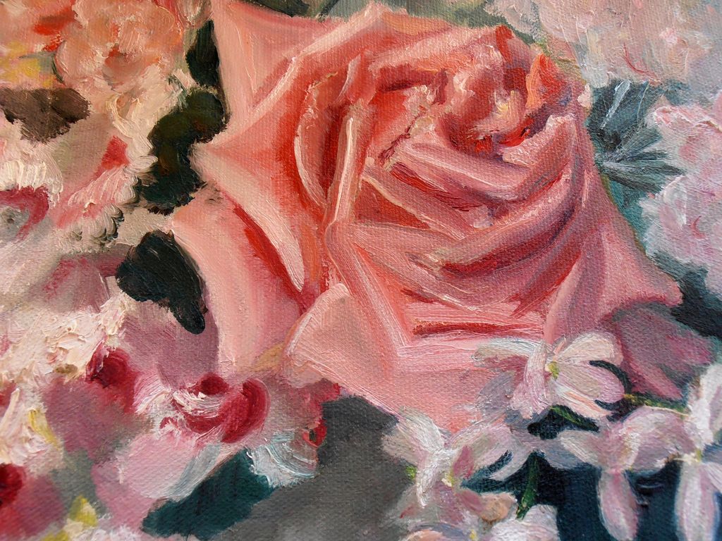Vintage Shabby Chic Rose Flower Oil Paintings Pink Roses Romantic Vintage Shabby Chic Rose Flower Oil Paintings Pink Roses Romantic