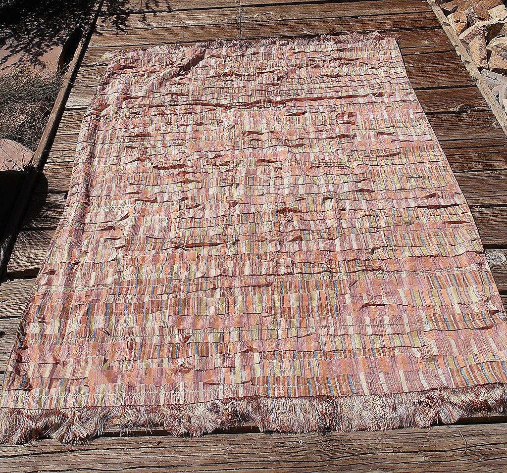 Pair French Silk Art Deco Quilt Textile Antique Throws Pair French Silk Art Deco Quilt Textile Antique Throws