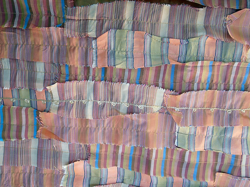 Pair French Silk Art Deco Quilt Textile Antique Throws Pair French Silk Art Deco Quilt Textile Antique Throws