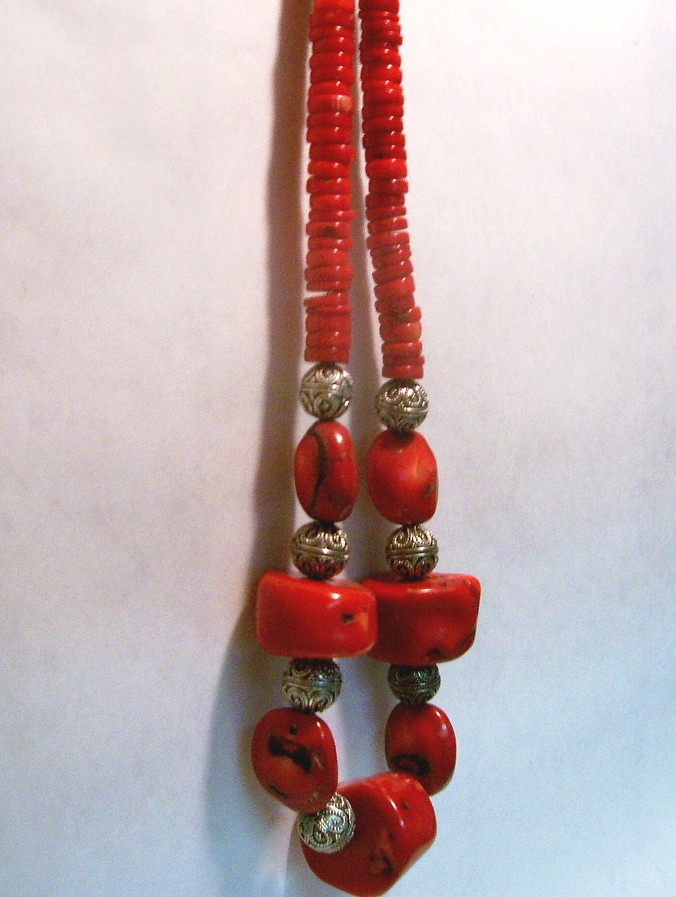 Red Coral Sterling Silver Necklace Red Coral Sterling Silver Necklace