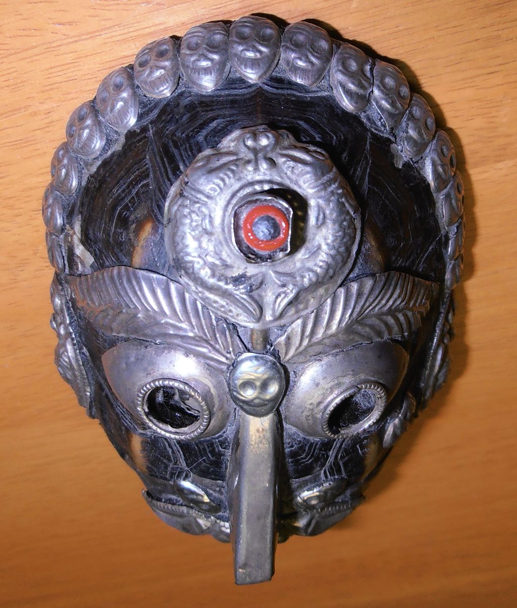 Antique Vintage Buddhist Tibetan Ritual Mask Turtle Shell Offering Bowl Antique Vintage Buddhist Tibetan Ritual Mask Turtle Shell Offering Bowl