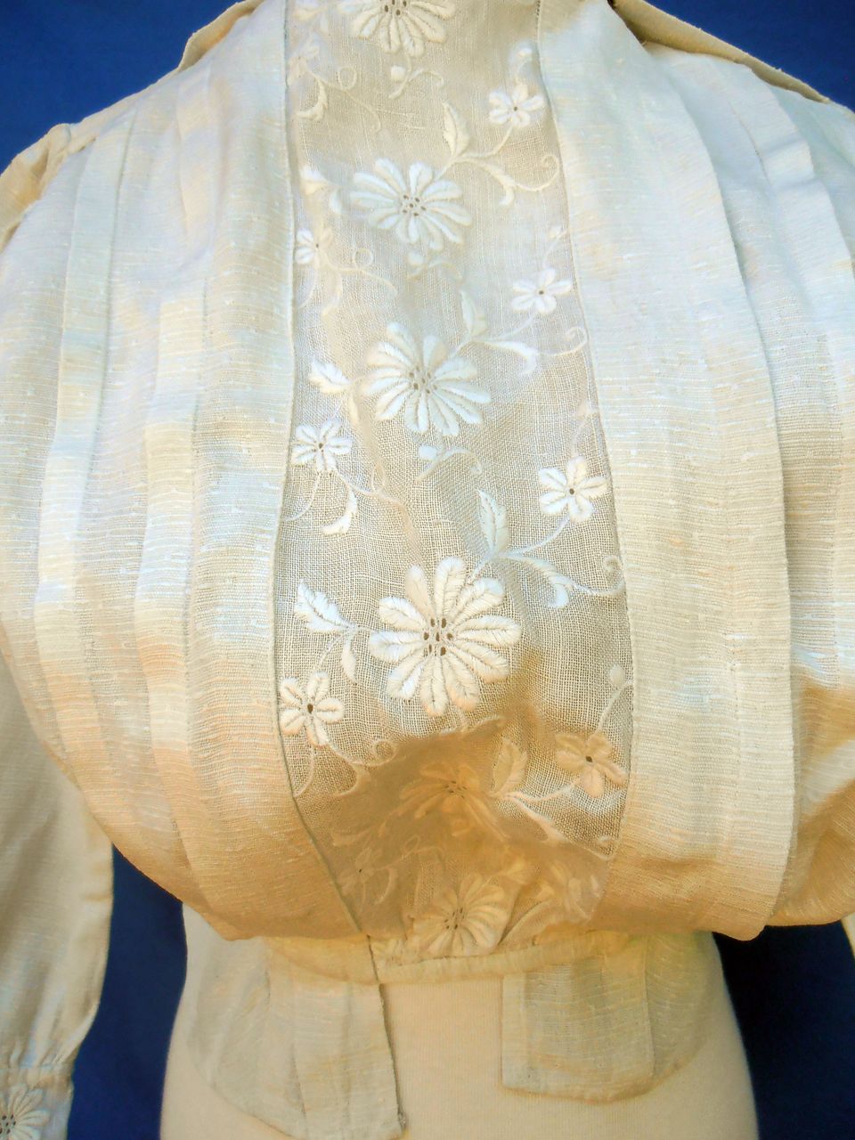 Vintage Hand Tailored White Edwardian Top Blouse Vintage Hand Tailored White Edwardian Top Blouse