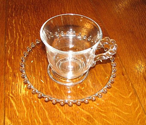 Imperial Glass Candlewick cup and saucer sets Beautiful beaded edge! Imperial Glass Candlewick cup and saucer sets Beautiful beaded edge!