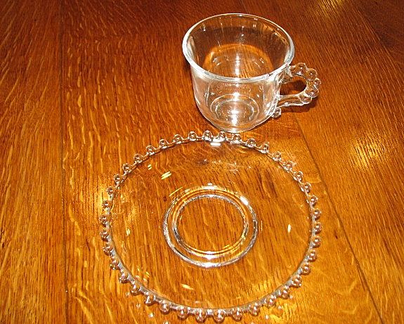 Imperial Glass Candlewick cup and saucer sets Beautiful beaded edge! Imperial Glass Candlewick cup and saucer sets Beautiful beaded edge!