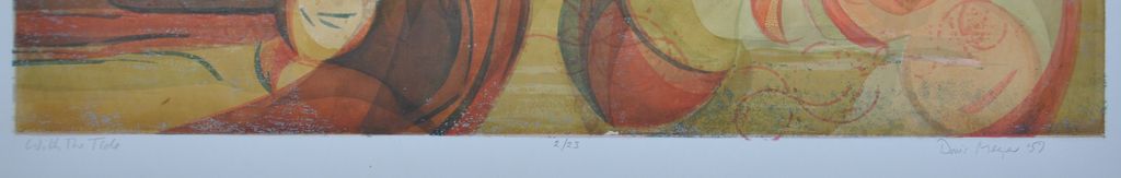 "With The Tide" Color Screenprint by Doris Meyer Chatham Dated 1957 "With The Tide" Color Screenprint by Doris Meyer Chatham Dated 1957