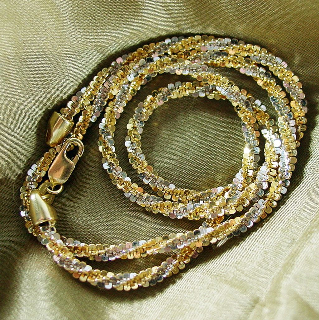 12.50 Grams of Sparkling Italian 14K Two Tone Gold, Necklace 17&quot; from 4sot on Ruby Lane