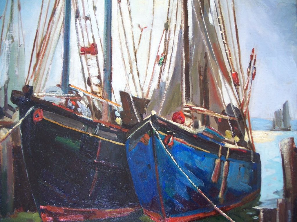 Henry J Billings Nautical oil Painting Henry J Billings Nautical oil Painting