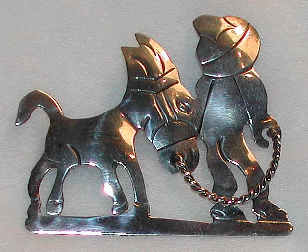 J Alvarez Taxco Sterling Silver 925 Mexico Pin Man Donkey J Alvarez Taxco Sterling Silver 925 Mexico Pin Man Donkey
